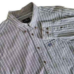 BLUE HARBOUR Blue & White Striped Button-Down Shirt Slim Fit xl